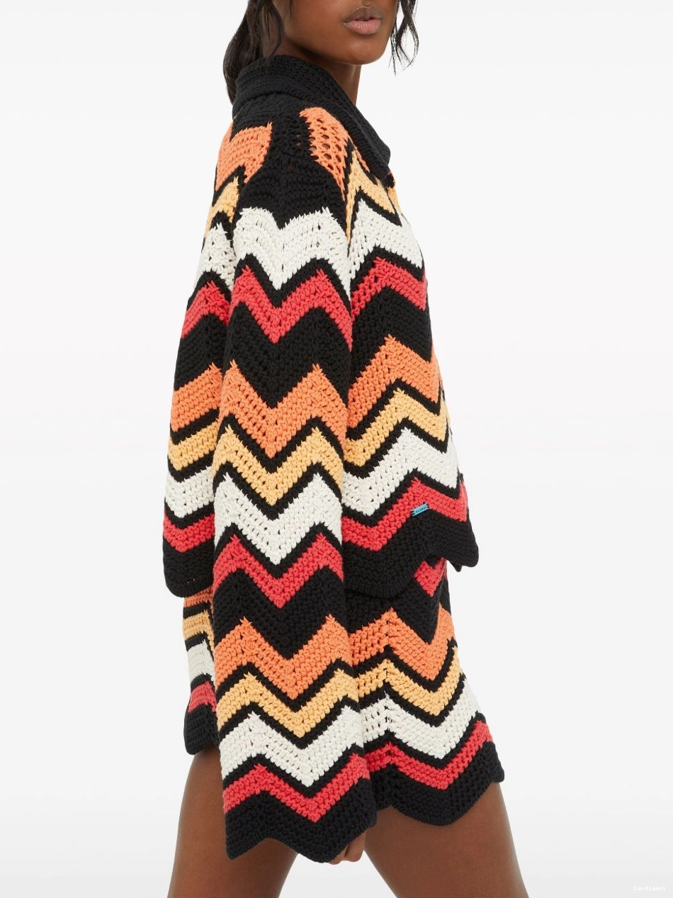 Cheap Alanui knitted chevron Kaleidoscopic Women jacket 0406